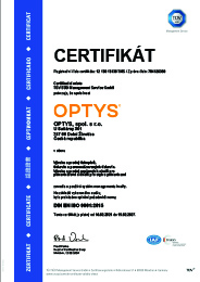 Certificate 9001-2015 CZ